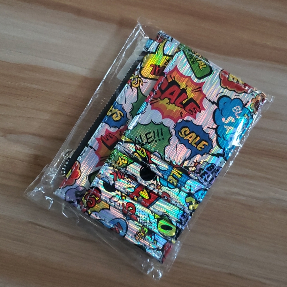 Scrawl Pattern Purse With Cardholder